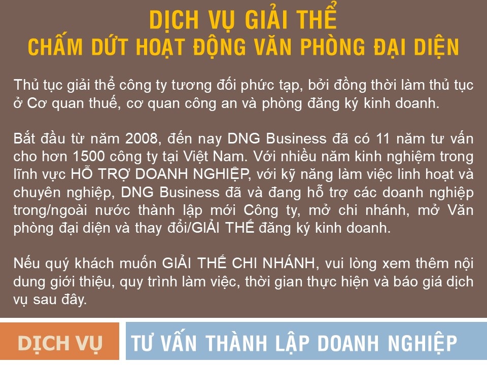 Dịch vụ GIẢI THỂ VPĐD tại Đà Nẵng