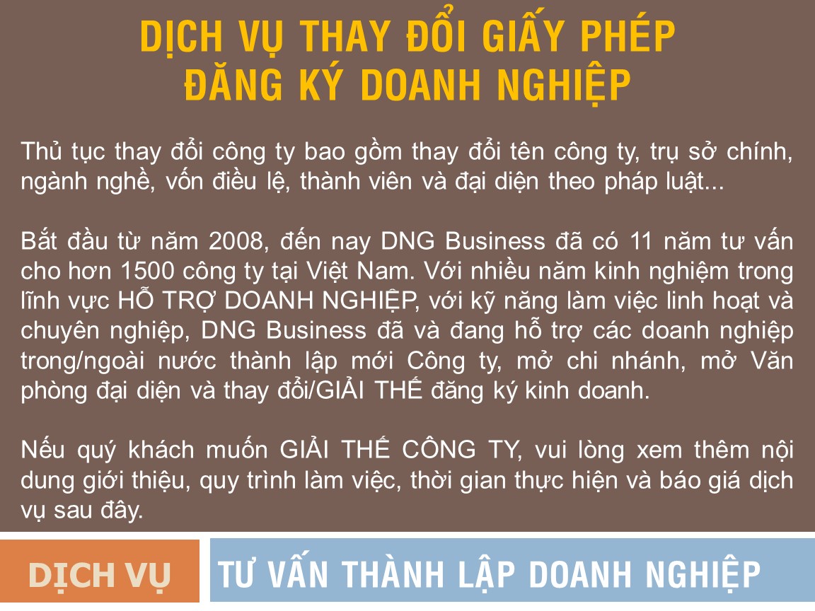 Dịch vụ thay đổi giấy phép công ty tại Đà Nẵng